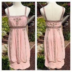 Sue Wong Y2K beaded blush silk dress